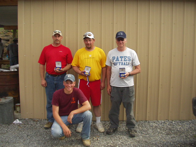 p1010011.jpg - Bronze Winner Mike Harpster, Junior Winner George Peters, Gold Winner Joe Hendricks, Silver Winner Dave Shellhammer